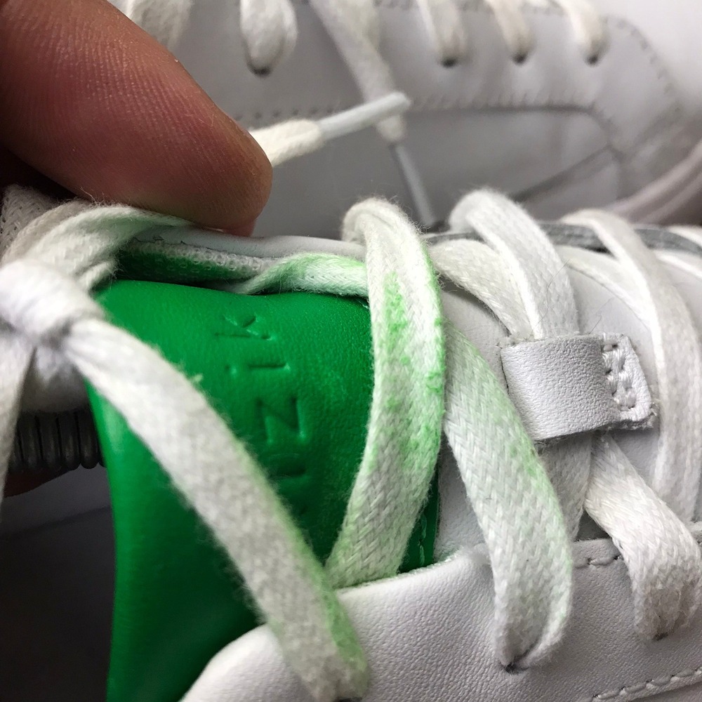 Kizik Vegas Sneakers M 11 W 12.5 White Green Leather Hands-Free Slip On Shoes - Picture 10 of 16